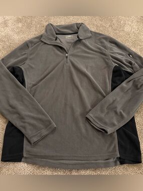 Alpine Design Gray and Black Half-Zip Fleece Pullover Large